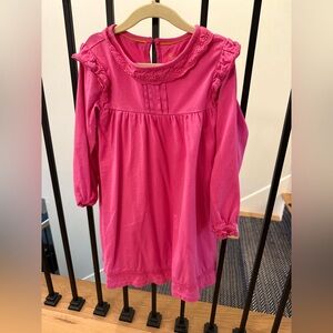 Mini Boden hot pink ruffle dress Size 5-6